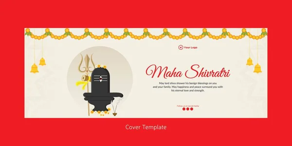 Traditionelles Maha Shivratri Hindu Festival Titelseite Vorlage — Stockvektor