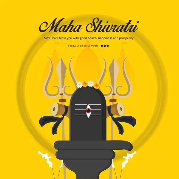 Traditional Maha Shivratri Hindu Festival Banner Design — Stock Vector