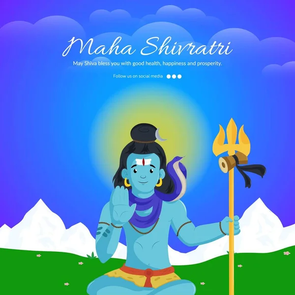 Tradiční Maha Shivratri Hinduistický Festival Banner Design — Stockový vektor