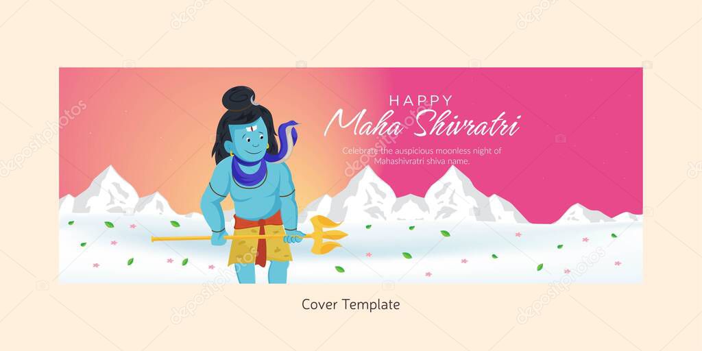 Traditional maha shivratri hindu festival cover page template.