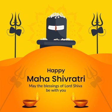 Mutlu maha shivratri Hint geleneksel festival afişi şablon tasarımı.