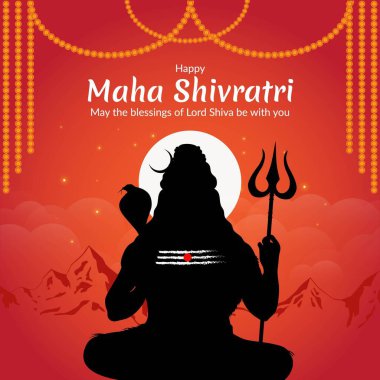 Mutlu maha shivratri Hint geleneksel festival afişi şablon tasarımı.