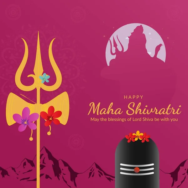 Happy Maha Shivratri Indischen Traditionellen Festival Banner Vorlage Design — Stockvektor