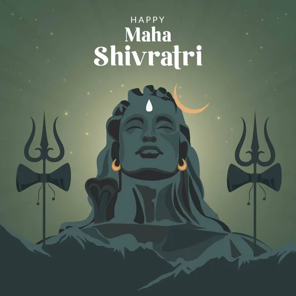 Happy Maha Shivratri Ινδικό Παραδοσιακό Σχέδιο Banner Φεστιβάλ — Διανυσματικό Αρχείο