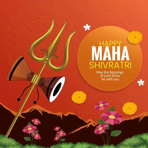 Feliz Maha Shivratri Indiano Tradicional Festival Banner Template Design — Vetor de Stock