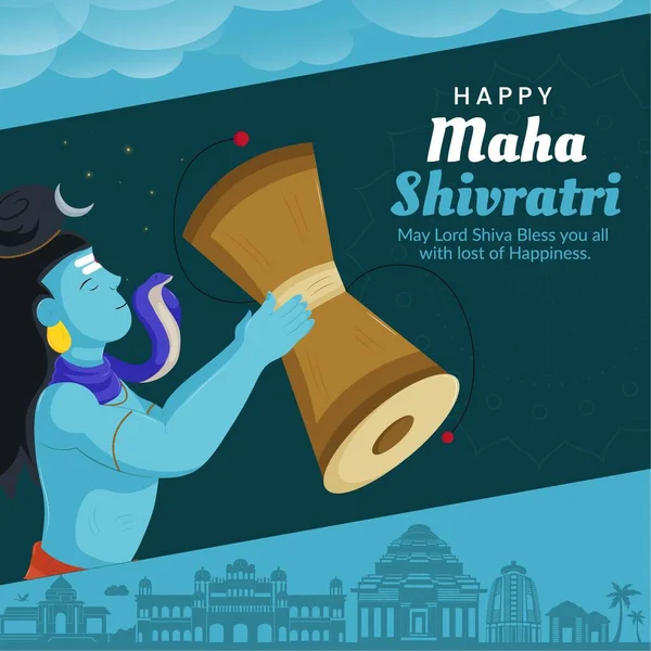 Feliz Maha Shivratri Indiano Tradicional Festival Banner Template Design — Vetor de Stock