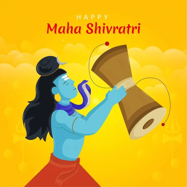 Feliz Maha Shivratri Indiano Tradicional Festival Banner Template Design — Vetor de Stock