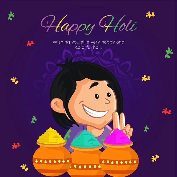 Conception Bannière Festival Indien Heureux Holi Festival Modèle Couleurs — Image vectorielle