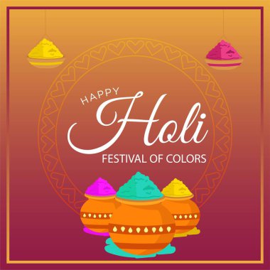 Mutlu Holi Renk Festivali 'nin bayrak tasarımı.