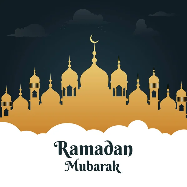 Баннерный Дизайн Шаблона Мультфильма Рамадана Мубарака — стоковый вектор