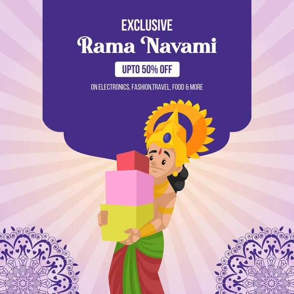 Happy Ram Navami Sale Modèle Conception Bannière Festival Hindou — Image vectorielle