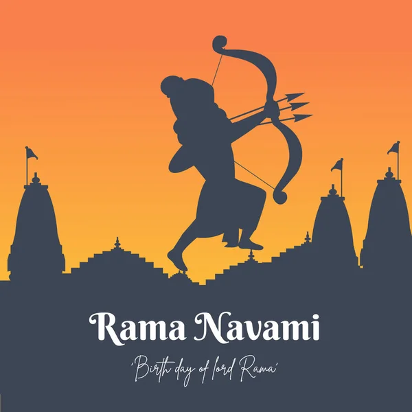 Happy Ram Navami Hindu Festival Banner Design Template — Stock Vector