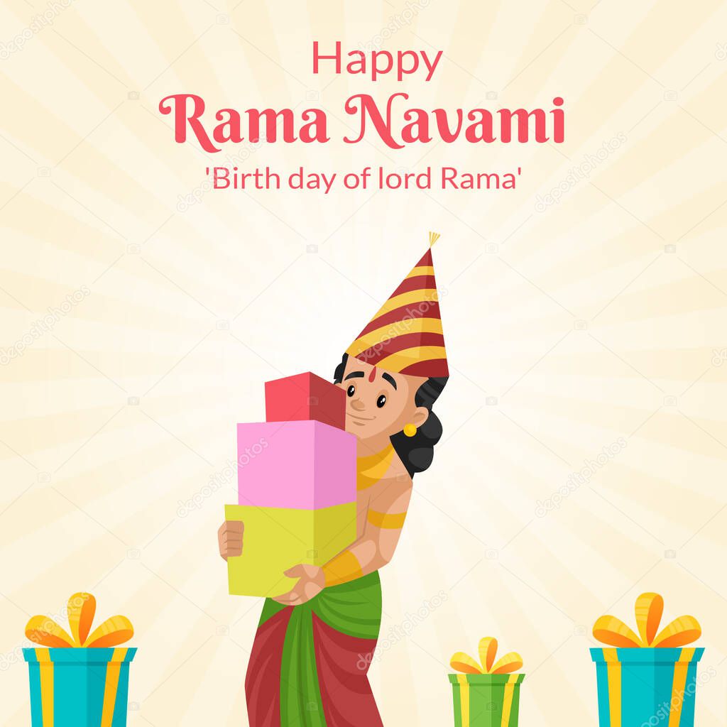 Happy Ram Navami , a Hindu festival banner design template.  