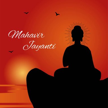 Mahavir Jayanti grafik sancak şablonu basit ve modern illüstrasyon tarzında. 
