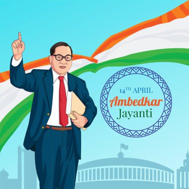 Mutlu Ambedkar Jayanti şablonunun pankart tasarımı. 
