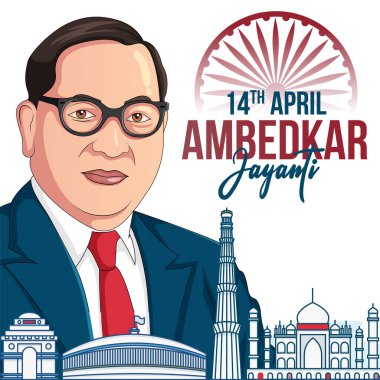 Mutlu Ambedkar Jayanti şablonunun pankart tasarımı. 