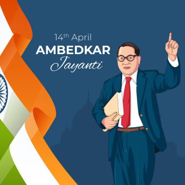 Mutlu Ambedkar Jayanti şablonunun pankart tasarımı. 