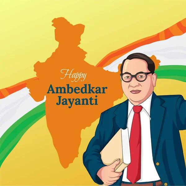 Indiai Szabadságharcos Néhai Babasaheb Ambedkar Ambedkar Jayanti Banner Sablon Tervezés — Stock Vector