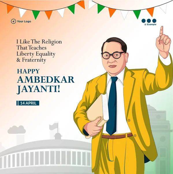 Banner Ontwerp Van Happy Ambedkar Jayanti Template — Stockvector