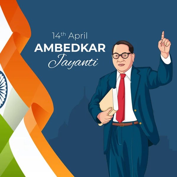 Баннерный Дизайн Шаблона Happy Ambedkar Jayanti — стоковый вектор