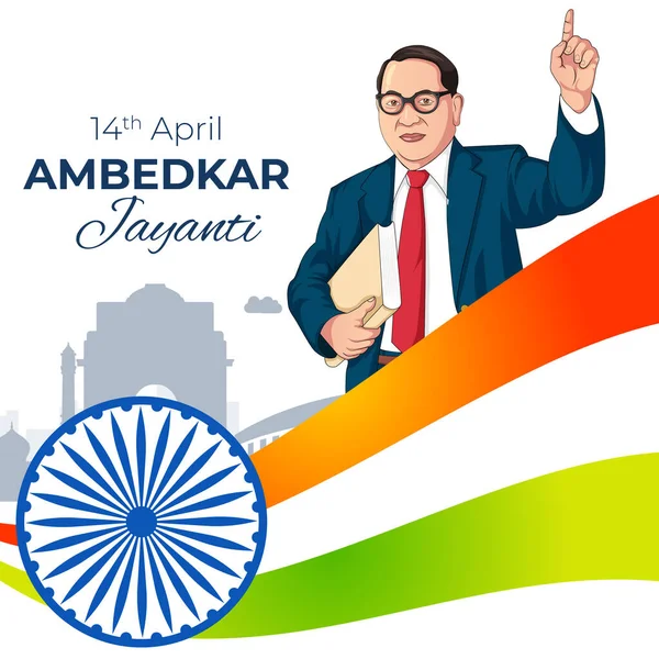 Mutlu Ambedkar Jayanti şablonunun pankart tasarımı. 