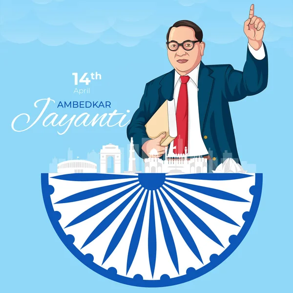 Happy Ambedkar Jayanti Sablon Bannertervezése — Stock Vector