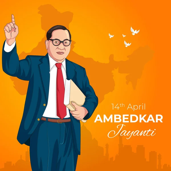Banner Ontwerp Van Happy Ambedkar Jayanti Template — Stockvector