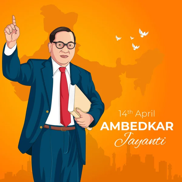 Mutlu Ambedkar Jayanti şablonunun pankart tasarımı. 