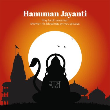 Hanuman Jayanti Hindistan bayrak tasarım şablonu. 