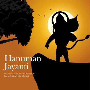 Hanuman Jayanti Hindistan bayrak tasarım şablonu. 
