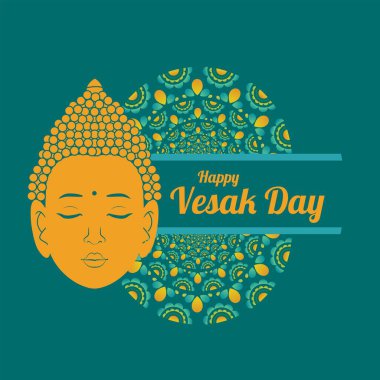 Mutlu Vesak Günü 'nün yaratıcı tasarımı ya da Buda Purnima pankartı şablonu. 