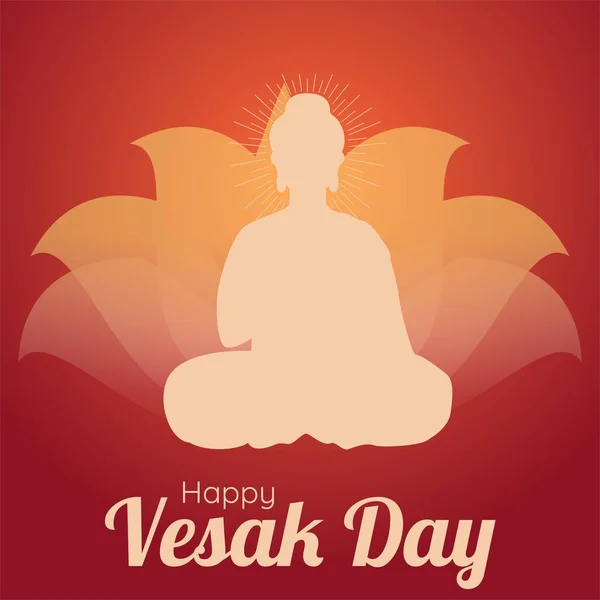 Conception Créative Heureux Vesak Day Bouddha Purnima Modèle Bannière — Image vectorielle