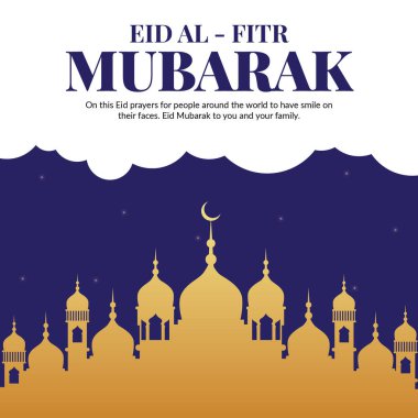 Geleneksel Kurban Bayramı Fitr Mübarek bayrak tasarım şablonu.  