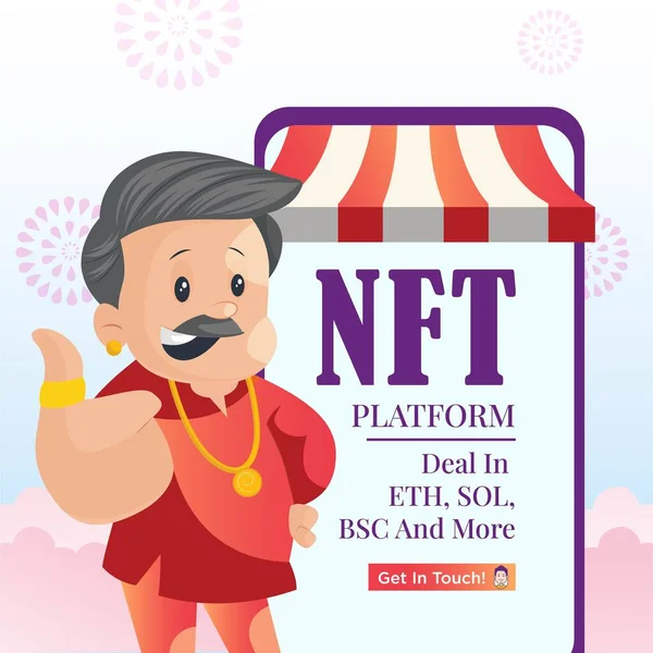 Nft Platform Şablonunun Pankart Tasarımı — Stok Vektör
