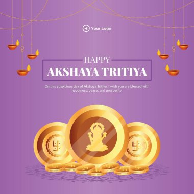 Hint dini festivali Mutlu Akshaya Tritiya şablon tasarımı 