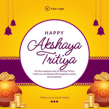 Hint dini festivali Mutlu Akshaya Tritiya şablon tasarımı 