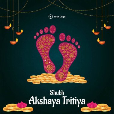 Hint dini festivali Mutlu Akshaya Tritiya şablon tasarımı 