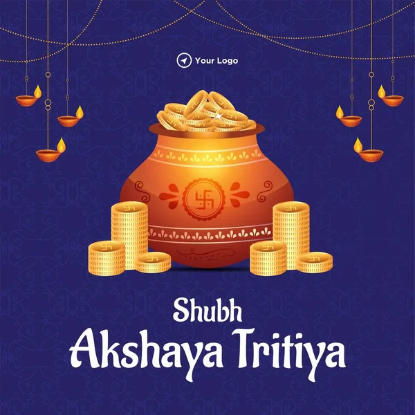 Hint dini festivali Mutlu Akshaya Tritiya şablon tasarımı 