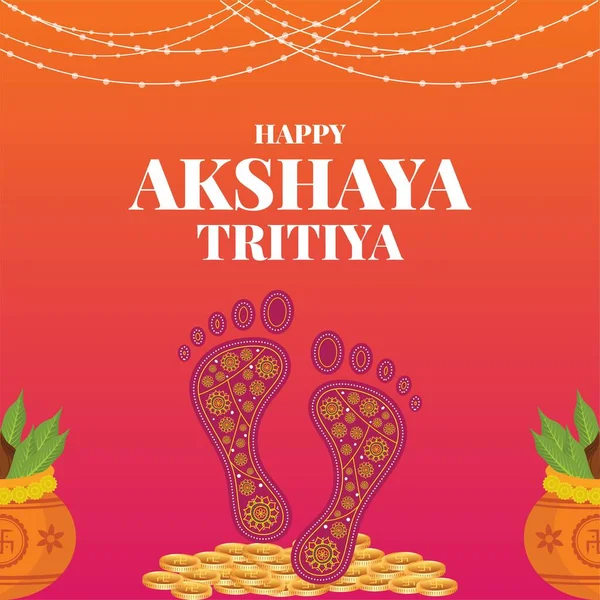 Hint dini festivali Mutlu Akshaya Tritiya şablon tasarımı 