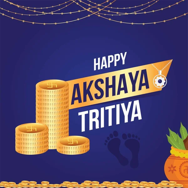 Hint dini festivali Mutlu Akshaya Tritiya şablon tasarımı 