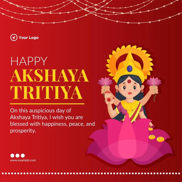 Indian Religious Festival Happy Akshaya Tritiya Greeting Template Design — Stockvektor