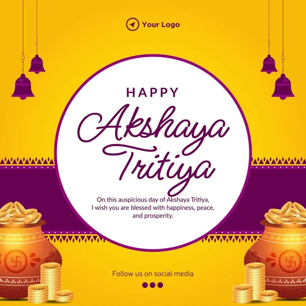 Hint dini festivali Mutlu Akshaya Tritiya şablon tasarımı 