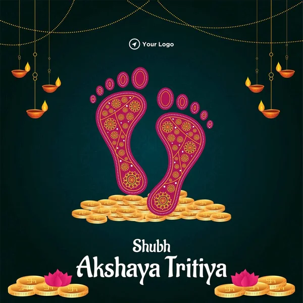 Hint dini festivali Mutlu Akshaya Tritiya şablon tasarımı 