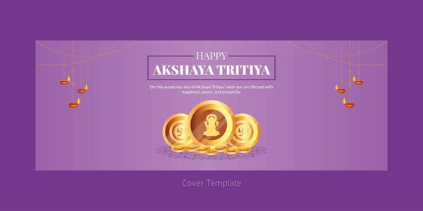 Indian religious festival happy Akshaya Tritiya cover page design 