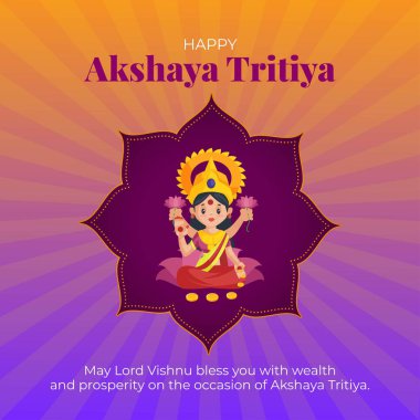 Mutlu akshaya tritiya Hindu festivali bayrağı tasarımı 