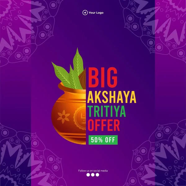 Mutlu akshaya tritiya büyük teklif Hindu festivali bayrağı tasarımı 