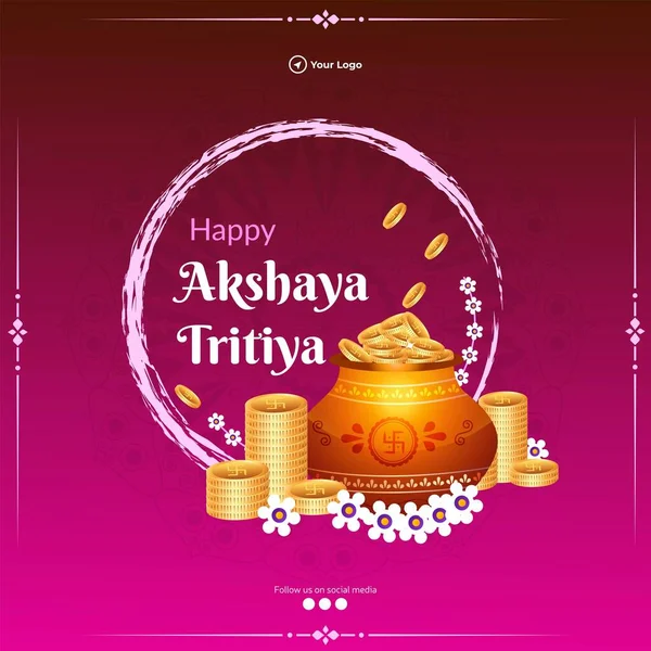 Mutlu akshaya tritiya Hindu festivali bayrağı tasarımı 