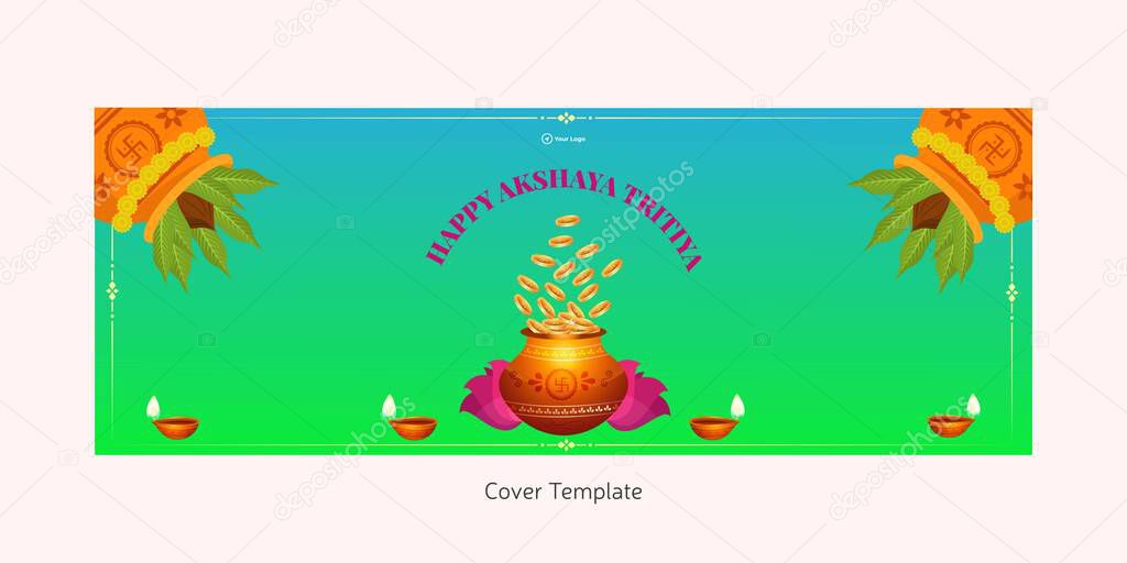 Happy Akshaya Tritiya Hindu festival cover page design 