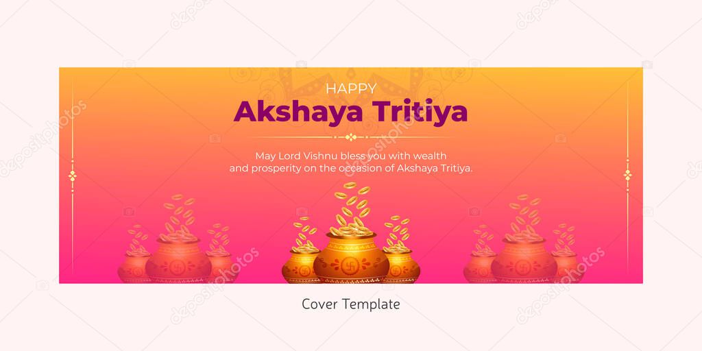 Happy Akshaya Tritiya Hindu festival cover page design 