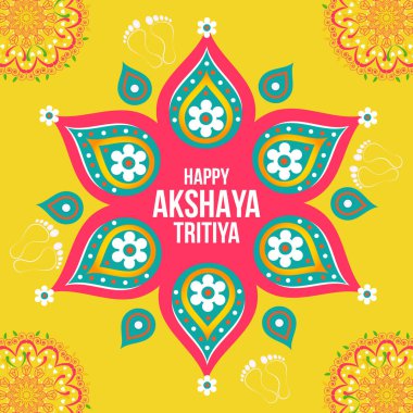 Hindu festivali Mutlu akshaya tritiya bayrak tasarımı şablonu. 